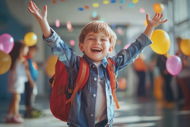 Celebrating the First Day of School A Photo of Joyful Kids