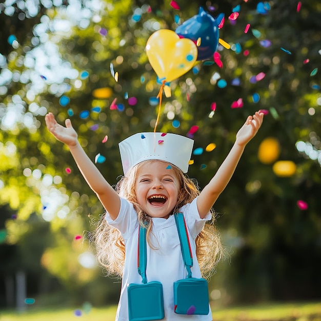 Celebrating the First Day of School A Photo of Joyful Kids