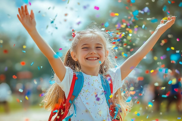 Celebrating the First Day of School A Photo of Joyful Kids