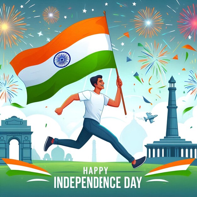 Photo celebrating freedom happy india independence day