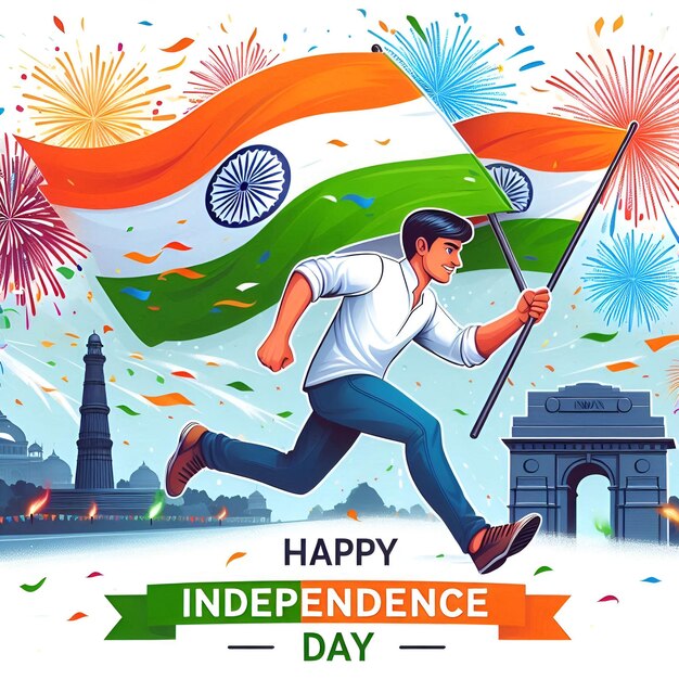 Photo celebrating freedom happy india independence day