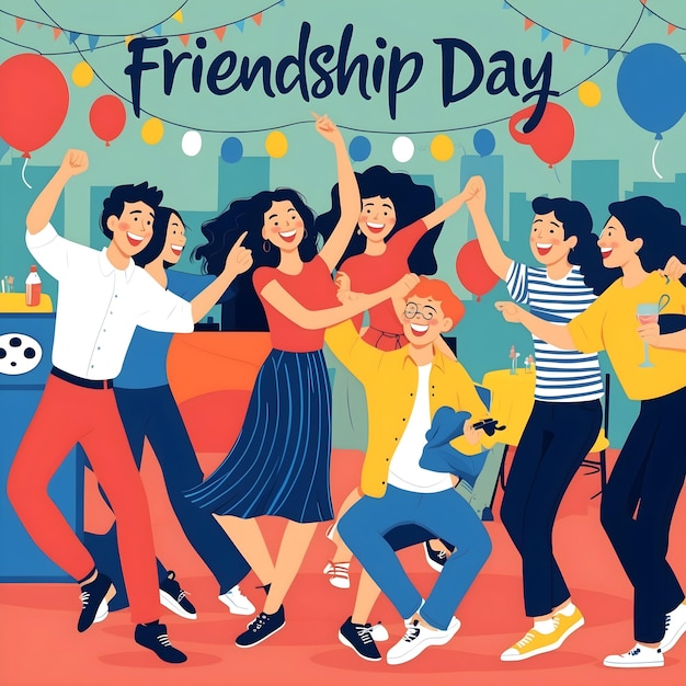 Photo celebrating friendship day with joy