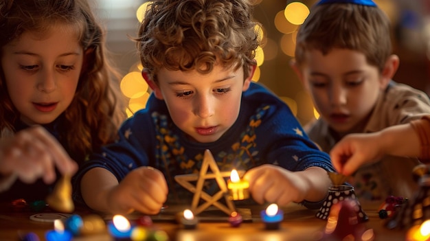 Photo celebrating hanukkah a festival of lights and jewish traditions