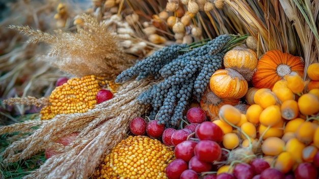 Photo celebrating the harvest with vibrant autumn festival