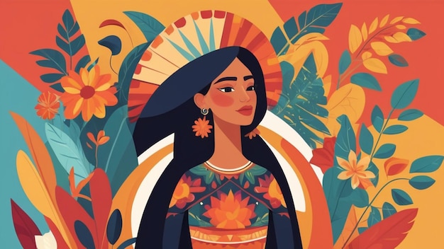 Celebrating Hispanic Heritage Month with Vibrant Flat Design Illustration image