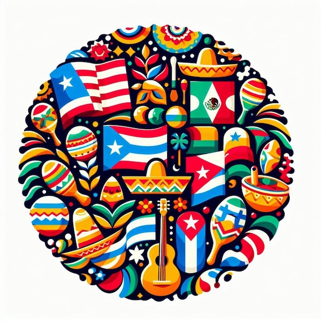 Photo celebrating hispanic heritage vibrant logos reflecting culture diversity and unity