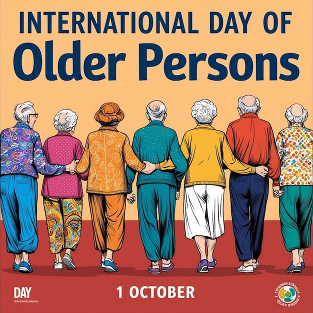 Photo celebrating the international day of older persons honoring and appreciating seniors