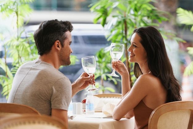 Celebrating their anniversary in style A young couple in a restaurant