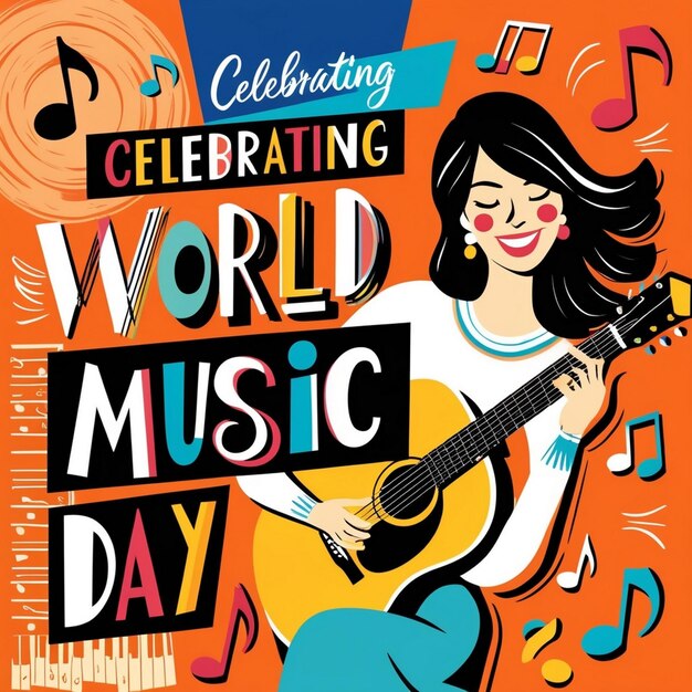 Photo celebrating world music day vibrant illustrations and designs