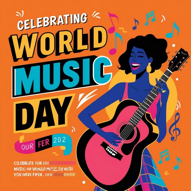 Photo celebrating world music day vibrant illustrations and designs