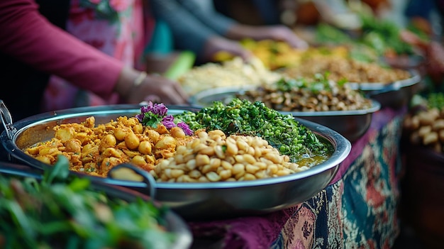 Photo celebrating world vegetarian day with a vibrant spread of fresh produce at a local market in autumn