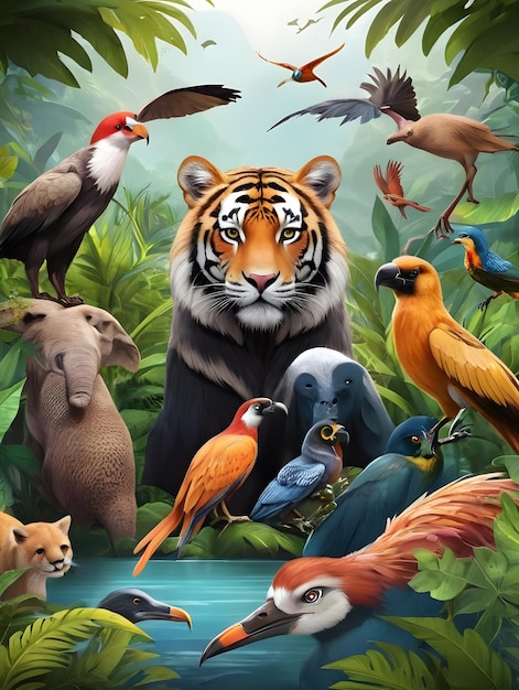 Celebrating World Wildlife Day AI Generated Illustration of Breathtaking Biodiversity