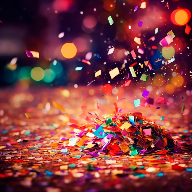 Celebration of Color Colorful Confetti and Bokeh on a Carnival Background Generative AI