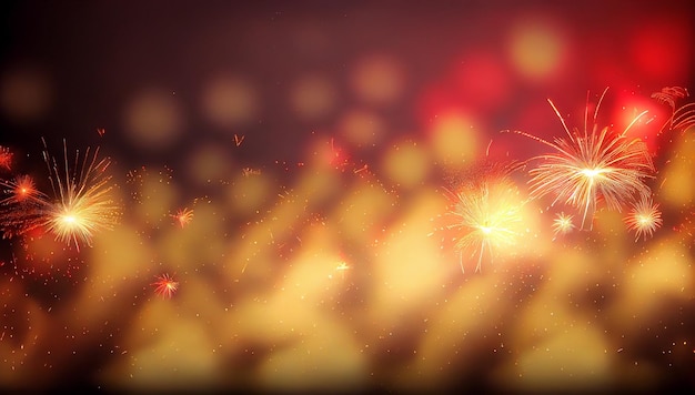 Celebration exploding Backdrop of abstract glowing fireworks generative AI