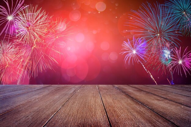 Celebration Table With Fireworks colorful celebration background