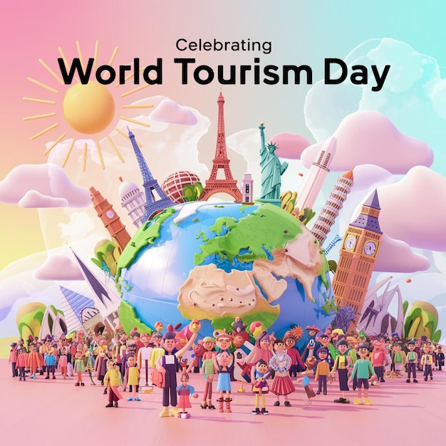 Photo celebration of world tourism day illustration