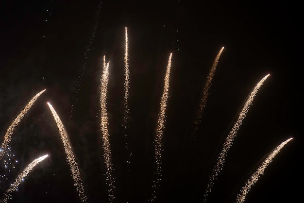 celebratory fireworks in honor of the new year closeup.