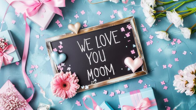 Celebratory Mothers Day display with heartfelt message