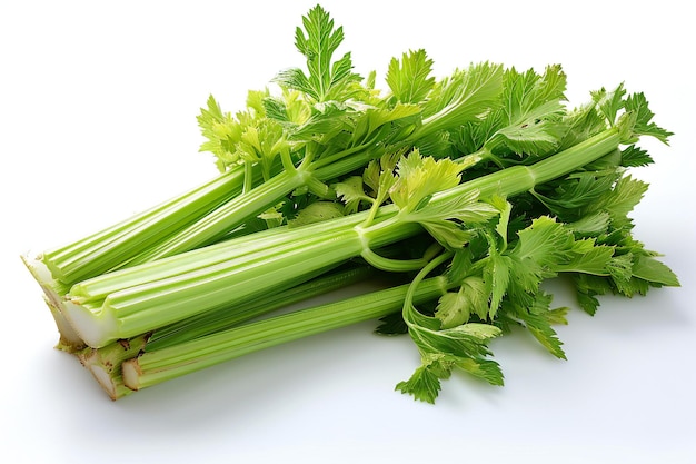 Celery on a white background closeup horizontal photo