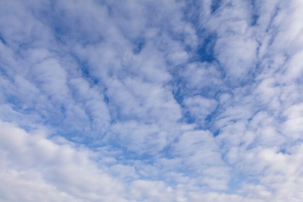 A celestial background of cumulus clouds