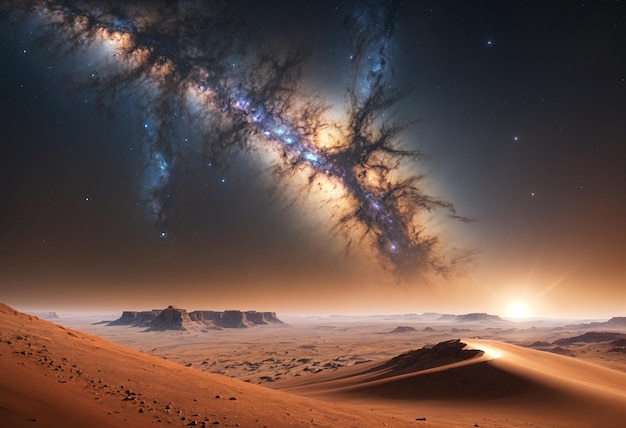 Celestial Canyon Milky Way Over Marss Valles Marineris