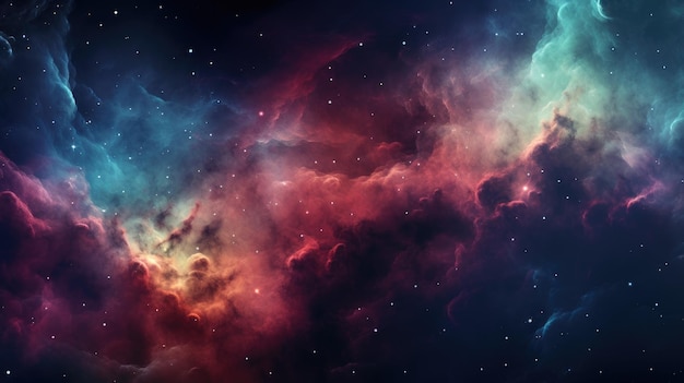 Celestial Features in Abstract Nebulaic Background