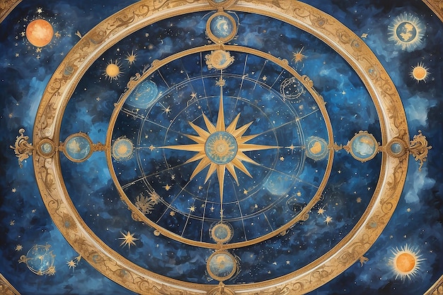 Photo celestial map ceiling mural