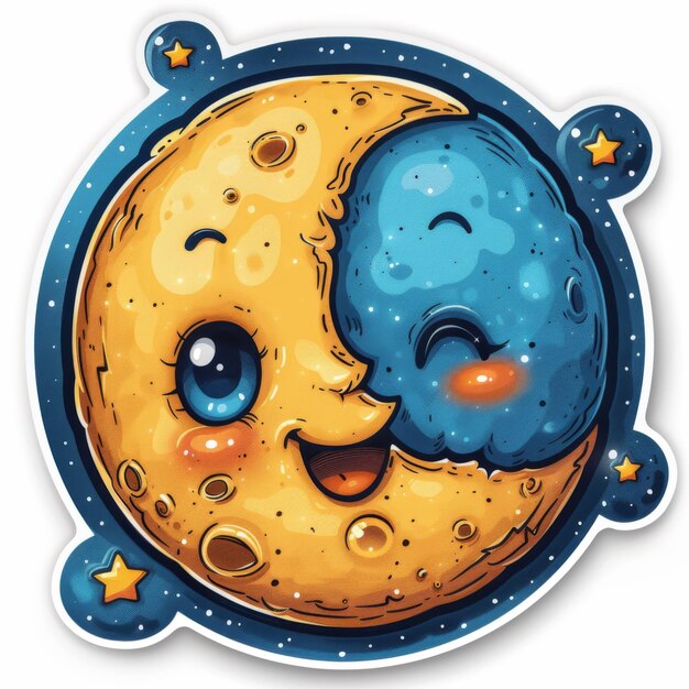 Photo celestial sticker art planets