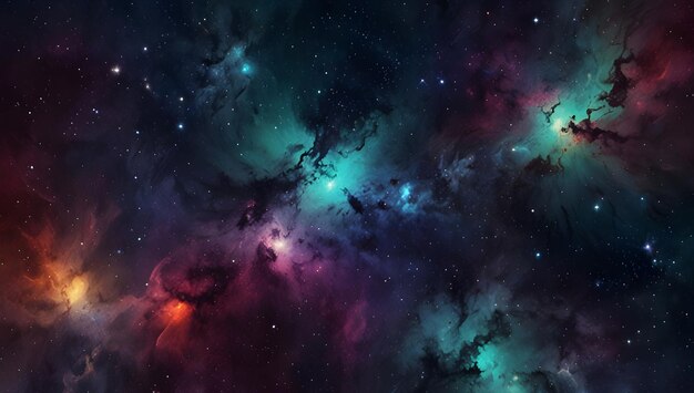 Photo celestial symphony abstract background with space galaxy and stars