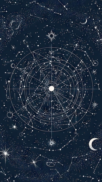 Photo celestial symphony a starry map of the zodiac constellations