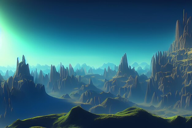 Celestial Visions HighQuality 3D Fantasy Landscape Wallpaper