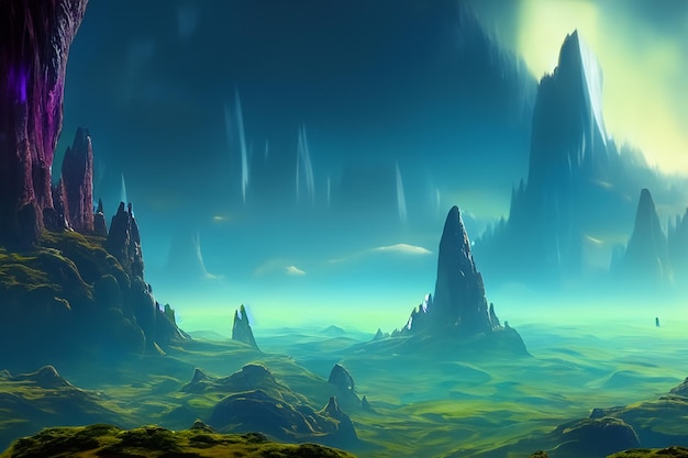 Celestial Visions HighQuality 3D Fantasy Landscape Wallpaper