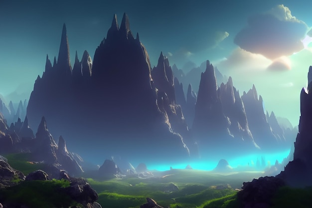 Celestial Visions HighQuality 3D Fantasy Landscape Wallpaper