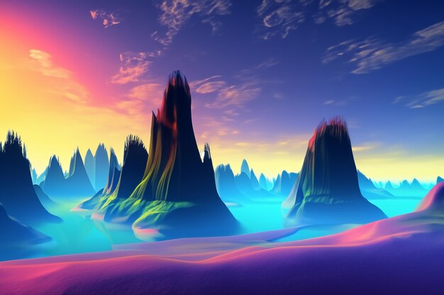 Celestial Visions HighQuality 3D Fantasy Landscape Wallpaper