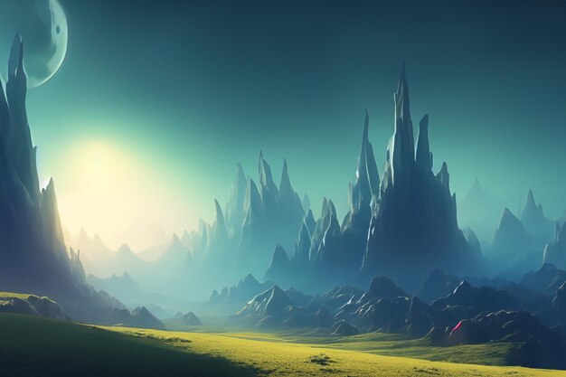 Celestial Visions HighQuality 3D Fantasy Landscape Wallpaper