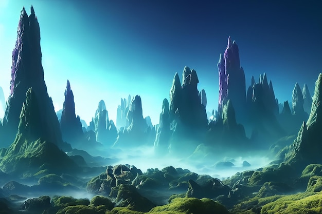 Celestial Visions HighQuality 3D Fantasy Landscape Wallpaper