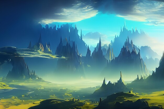 Celestial Visions HighQuality 3D Fantasy Landscape Wallpaper