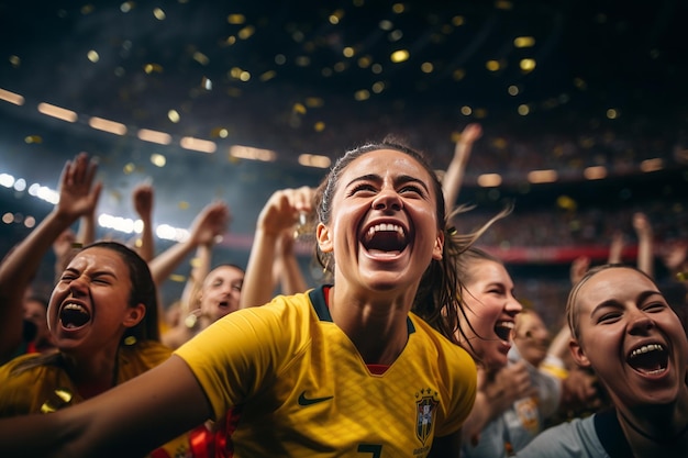 Celibarte After winning the game female footballer