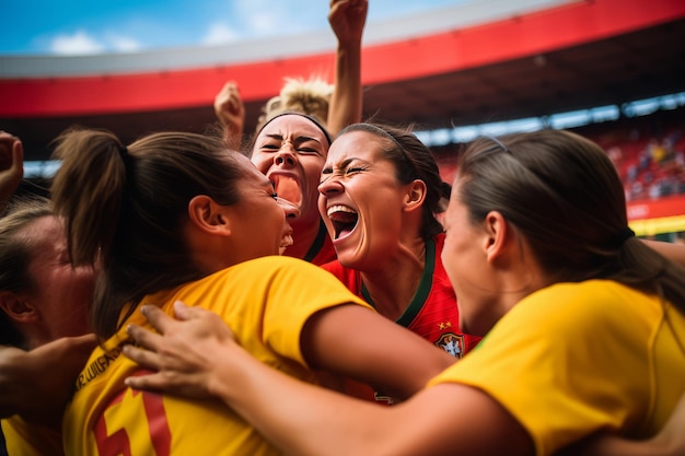 Celibarte After winning the game female footballer