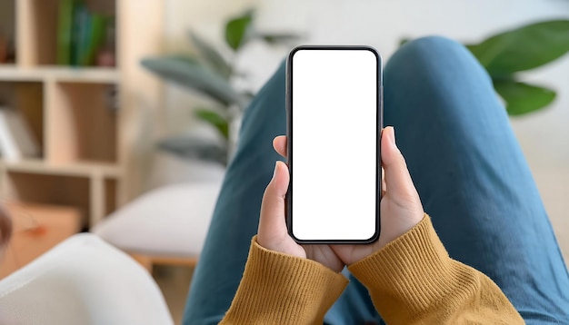 Cell phone mockup image blank white screen