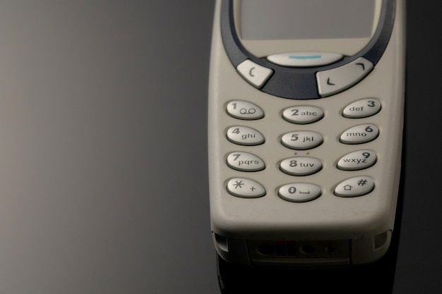 Cell phone pads. Buttons of old phone close-up