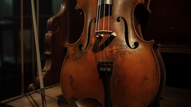 Cello background close up