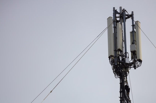 Cellular Antennas on the roof Telecommunication tower of 4G and 5G cellular