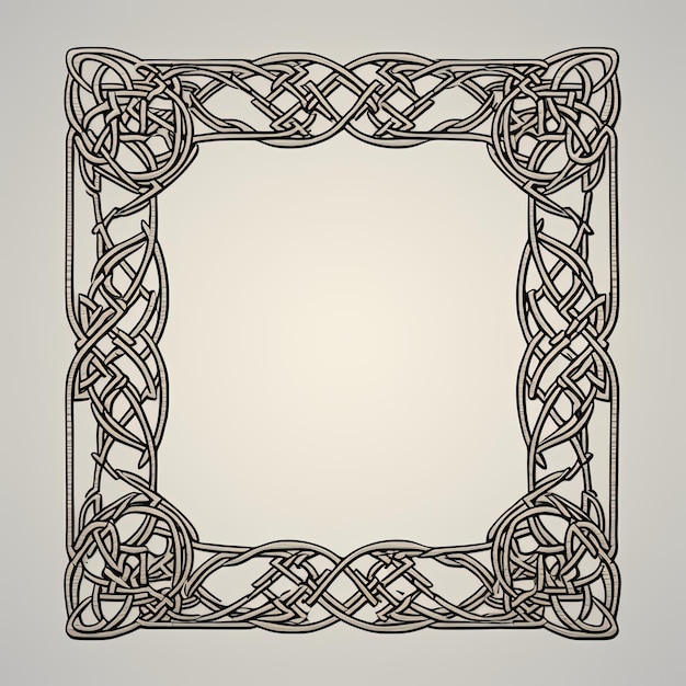 Photo celtic silver frame template for laser cutting vector illustration