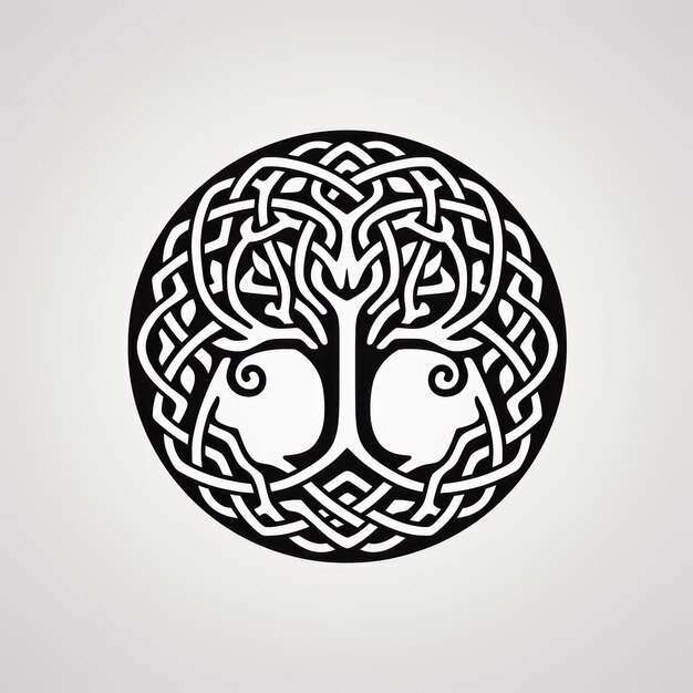 Celtic Tree in a Circle Style Design AI Generated