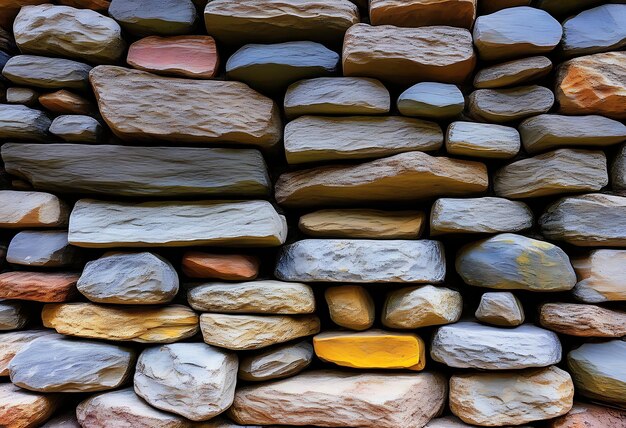 Photo cement colored stone pile pattern