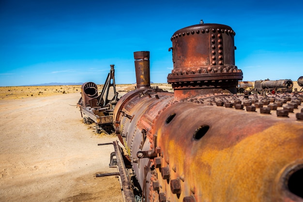 Cemetery of abandoned trains, Uyuni, Bolivia