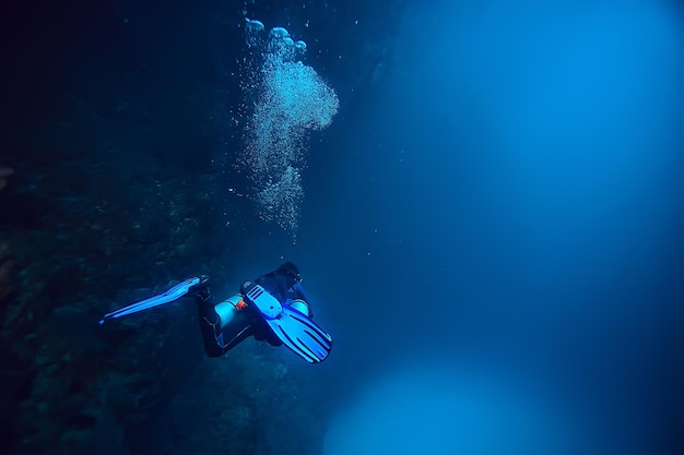 cenote angelita, mexico, cave diving, extreme adventure underwater, landscape under water fog