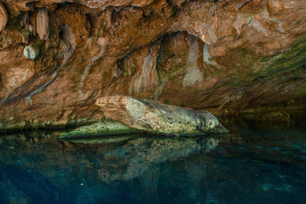 Cenote Dos Ojos with clear blue water