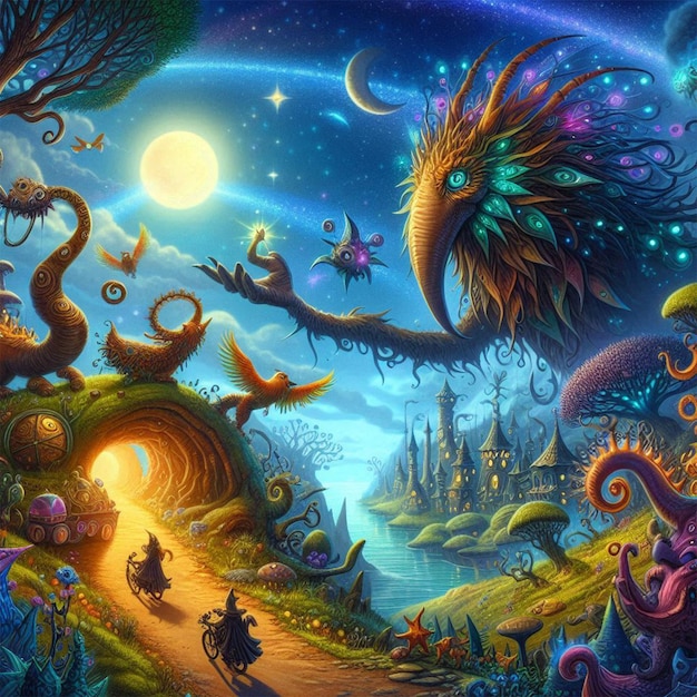 Photo center of the earth magical journey and fantastical creatures